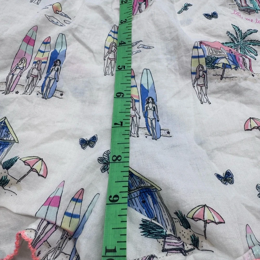 Victoria's Secret White Printed‎ Beach/Surf Scene Lounge Shorts, L - Picture 4 of 12